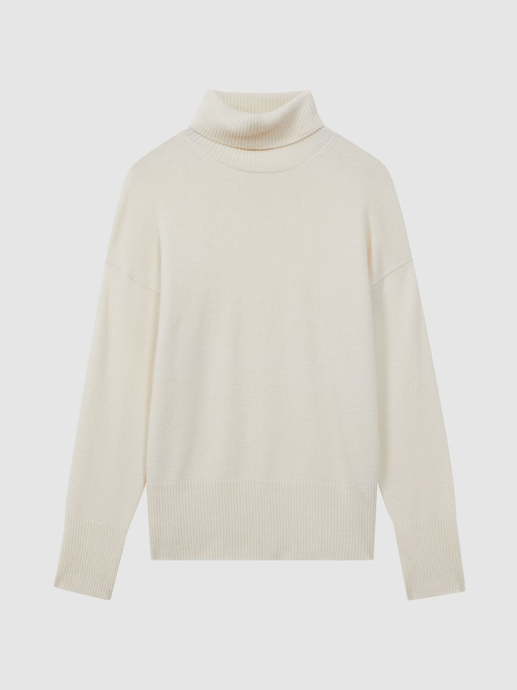 Reiss Cream Alexis Wool Blend Roll Neck Jumper - Image 2 of 6