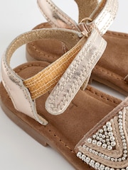 Rose Gold Beaded Occasion Sandals - Image 10 of 10