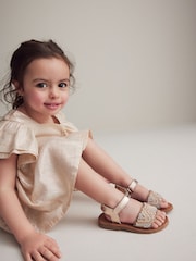 Rose Gold Beaded Occasion Sandals - Image 3 of 10