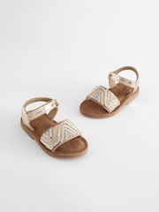 Rose Gold Beaded Occasion Sandals - Image 5 of 10