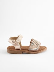 Rose Gold Beaded Occasion Sandals - Image 6 of 10