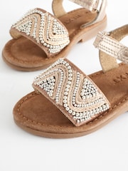 Rose Gold Beaded Occasion Sandals - Image 8 of 10