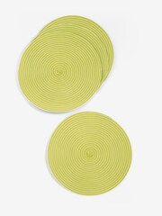 Set of 4 Chartreuse Woven Stripe Placemats - Image 3 of 3