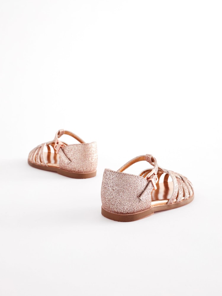 Pink Glitter Fisherman Occasion Sandals - Image 3 of 6