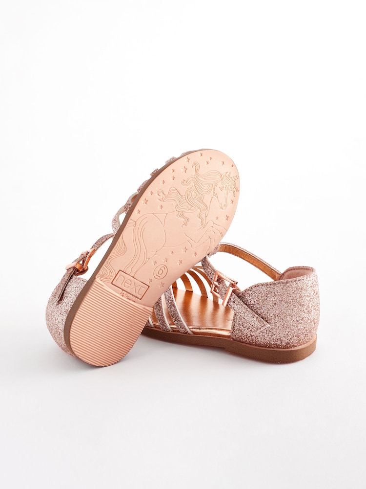 Pink Glitter Fisherman Occasion Sandals - Image 5 of 6