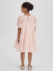 Reiss Pink Leonie 9-13 yrs Tiered Embroidered Dress - Image 5 of 6