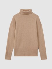 Reiss Camel Alexis Wool Blend Roll Neck Jumper - Image 2 of 6