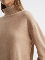 Reiss Camel Alexis Wool Blend Roll Neck Jumper - Image 4 of 6