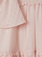 Reiss Pink Leonie 4-9 yrs Tiered Embroidered Dress - Image 6 of 6