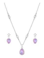 Mood Silver Aurora Borealis Pear Drop Pendant Necklace And Earring Gift Boxed Set - Image 2 of 4