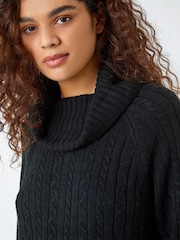 Roman Black Roll Neck Knitted Jumper Dress - Image 5 of 5