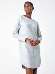 Roman Grey Sequin Stretch Jumper Dress - Image 1 of 5