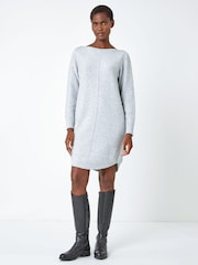 Roman Grey Sequin Stretch Jumper Dress - Image 3 of 5