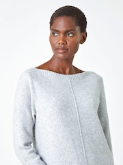 Roman Grey Sequin Stretch Jumper Dress - Image 4 of 5