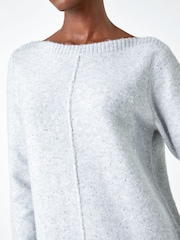 Roman Grey Sequin Stretch Jumper Dress - Image 5 of 5