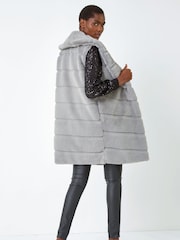 Roman Grey Faux Fur Longline Gilet - Image 2 of 5