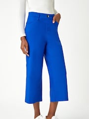 Roman Blue Cropped Stretch Culottes - Image 1 of 5