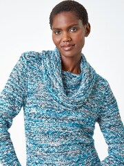 Roman Blue Cowl Neck Tape Yarn Jumper - Image 1 of 5