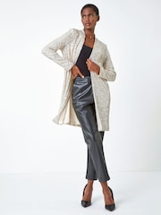 Roman Metallic/Sliver Longline Sequin Stretch Jacket - Image 1 of 6