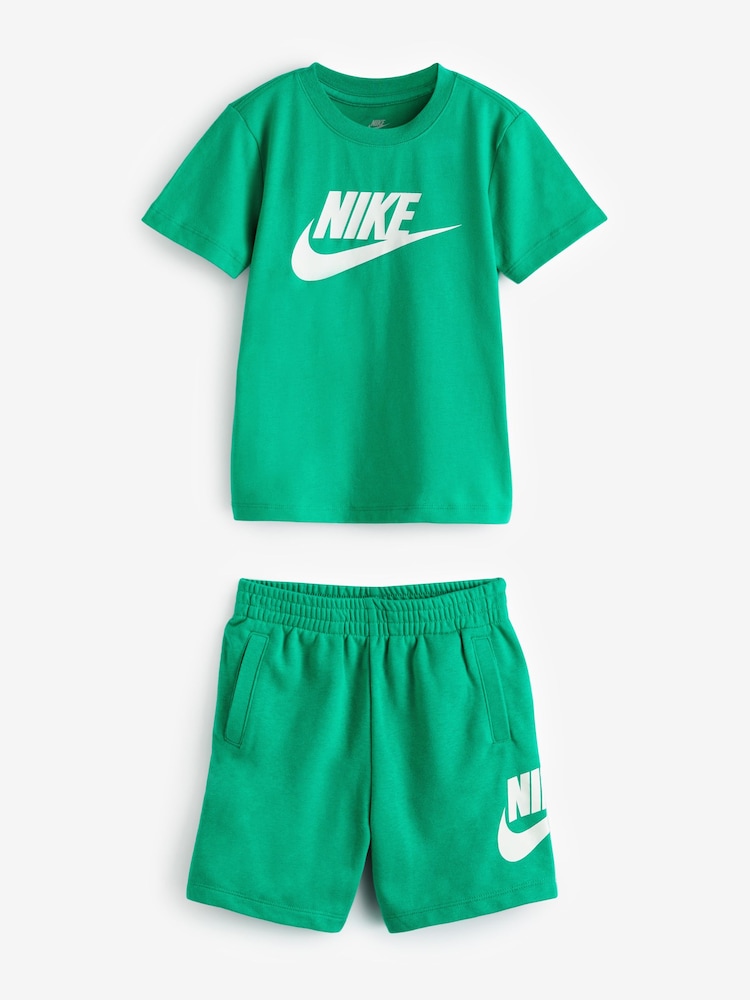 Nike Green Little Kids Club T-Shirt and Shorts Set - Image 2 of 7