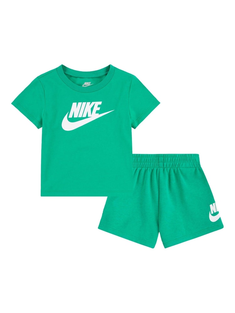 Nike Green Little Kids Club T-Shirt and Shorts Set - Image 3 of 7