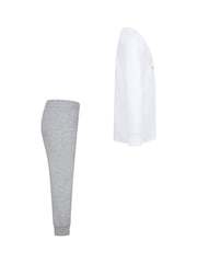 Nike Grey Little Kids Long Sleeve T-Shirt and Tracksuit Joggers - Image 4 of 7
