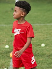 Nike Red Little Kids Club T-Shirt and Shorts Set - Image 1 of 7