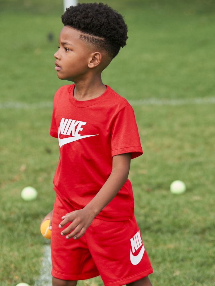 Nike Red Little Kids Club T-Shirt and Shorts Set - Image 1 of 7