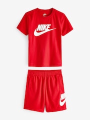 Nike Red Little Kids Club T-Shirt and Shorts Set - Image 2 of 7