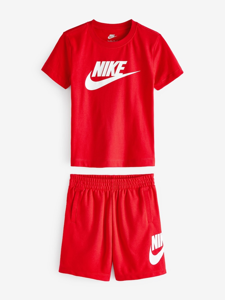 Nike Red Little Kids Club T-Shirt and Shorts Set - Image 2 of 7