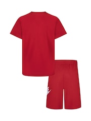 Nike Red Little Kids Club T-Shirt and Shorts Set - Image 3 of 7