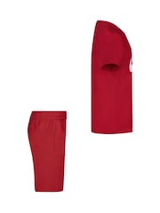 Nike Red Little Kids Club T-Shirt and Shorts Set - Image 5 of 7