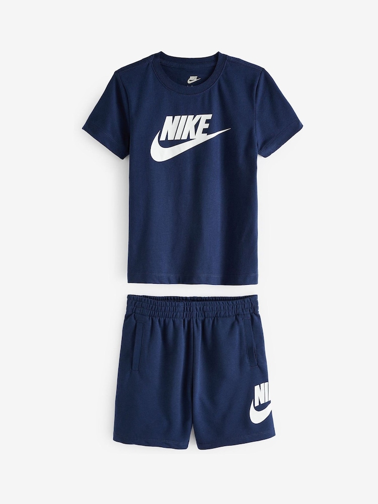 Nike Navy Little Kids Club T-Shirt and Shorts Set - Image 2 of 5