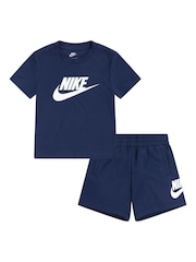 Nike Navy Little Kids Club T-Shirt and Shorts Set - Image 3 of 5