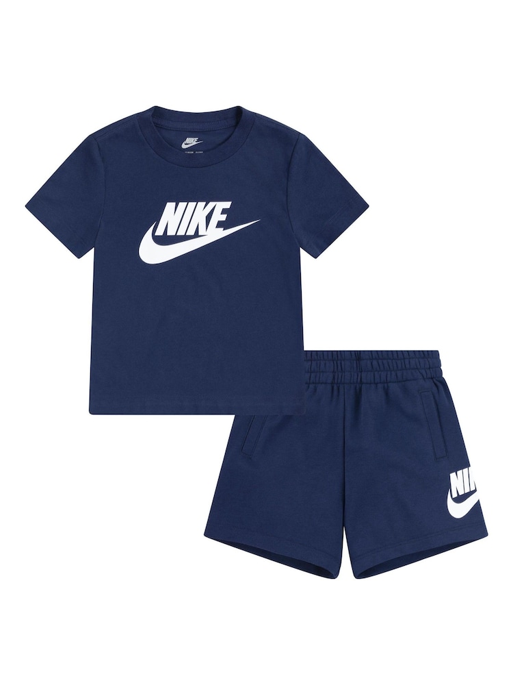Nike Navy Little Kids Club T-Shirt and Shorts Set - Image 3 of 5
