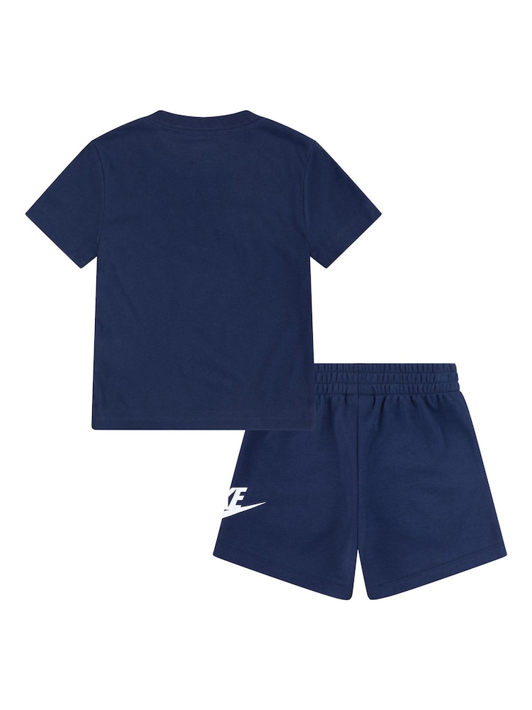 Nike Navy Little Kids Club T-Shirt and Shorts Set - Image 4 of 5