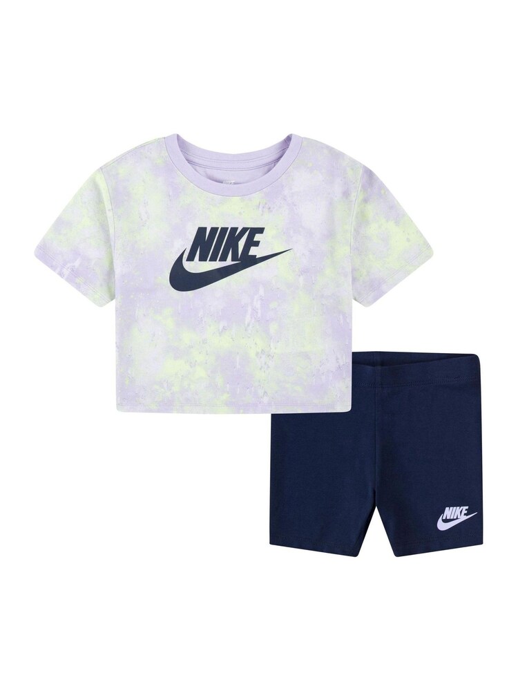Nike Navy Little Kids Tie Dye T-Shirt and Shorts Set - Image 3 of 6