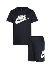 Nike Black Little Kids Club T-Shirt and Shorts Set - Image 1 of 6