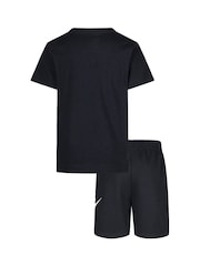 Nike Black Little Kids Club T-Shirt and Shorts Set - Image 2 of 6