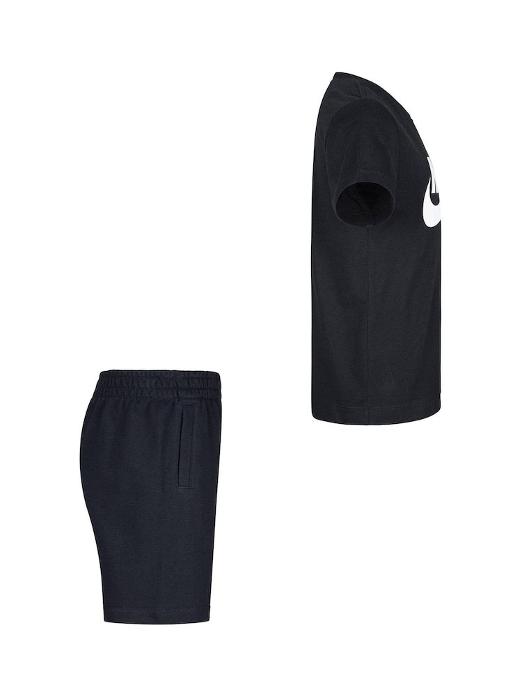 Nike Black Little Kids Club T-Shirt and Shorts Set - Image 4 of 6