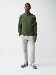 Green 100% Cotton Textured Waffle Long Sleeve Shirt - Image 2 of 9
