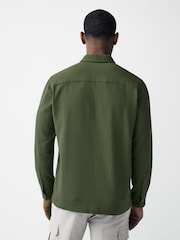 Green 100% Cotton Textured Waffle Long Sleeve Shirt - Image 3 of 9