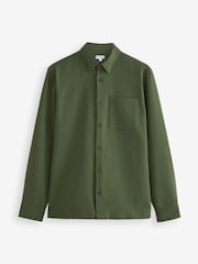 Green 100% Cotton Textured Waffle Long Sleeve Shirt - Image 7 of 9