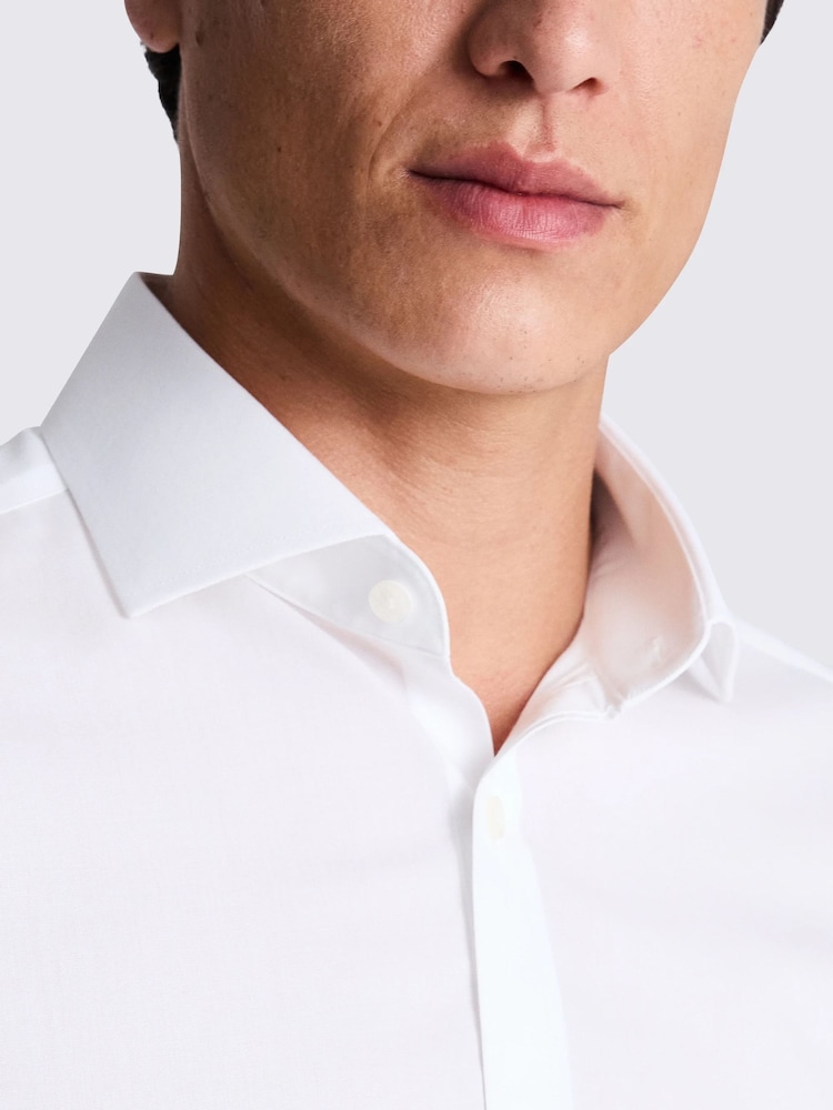 MOSS White Slim Fit Poplin Zero Iron 100% Cotton Shirt - Image 2 of 4 MOSS White Slim Fit Poplin Zero Iron 100% Cotton Shirt - Image 2 of 4