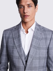 MOSS Grey Tailored Fit Check Jacket - Image 3 of 7