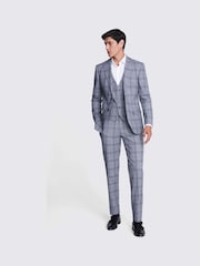 MOSS Grey Tailored Fit Check Jacket - Image 5 of 7