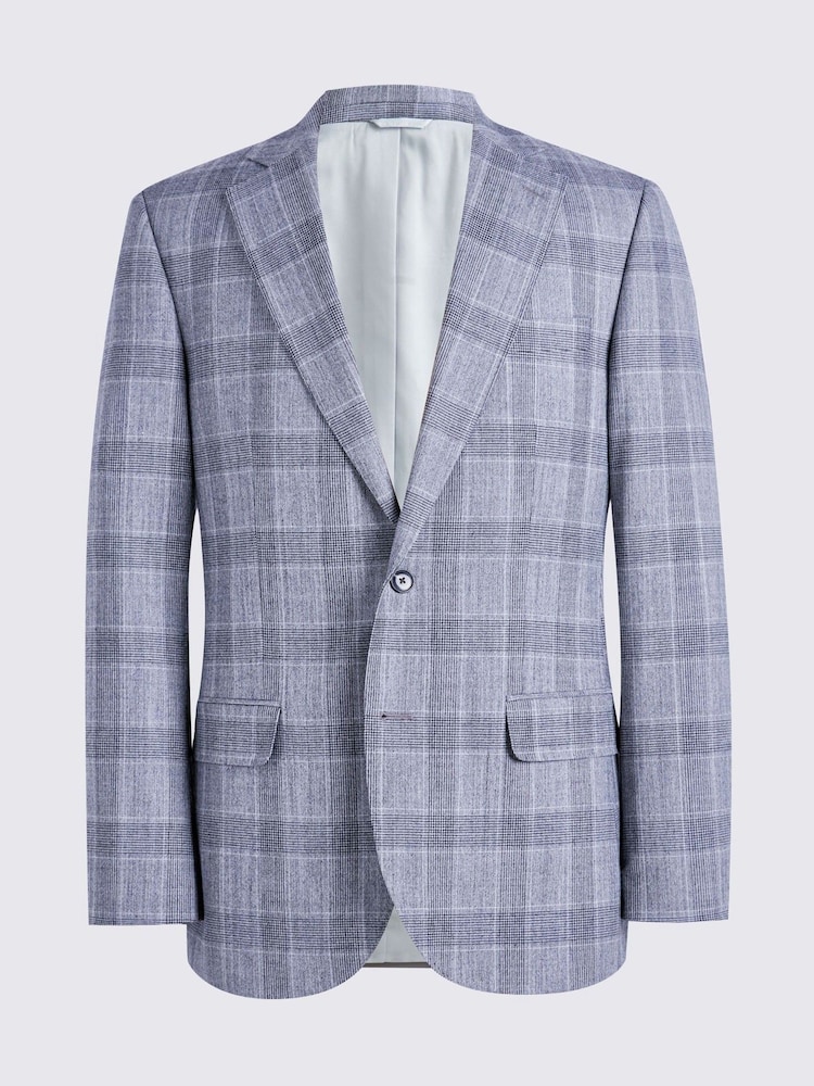 MOSS Grey Tailored Fit Check Jacket - Image 7 of 7