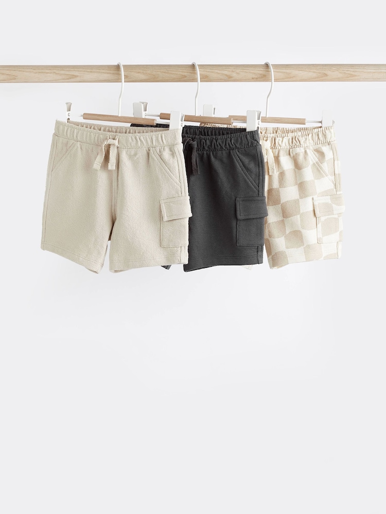 Monochrom - Strukturierte Baby-Shorts aus 100 % Baumwolle im 3er-Pack - Bild 1 von 7