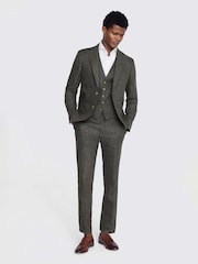 Зеленый хаки - Строгий стиль - MOSS Linen Jacket - Изображение 2 из 5