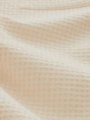 Ecru Cream 100% Cotton Textured Waffle Long Sleeve Shirt - Image 8 of 8